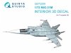 Quinta Studio QD72205 MiG-31M 3D-Printed & coloured Interior on decal paper (Trumpeter) 1/72